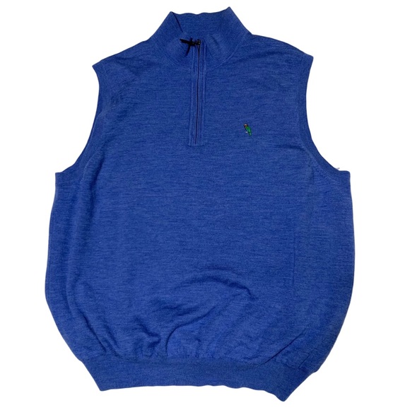 Fairway & Greene Signature Italian Merino Wool Vest Golf Men Size L Blue Golfing - Picture 1 of 7